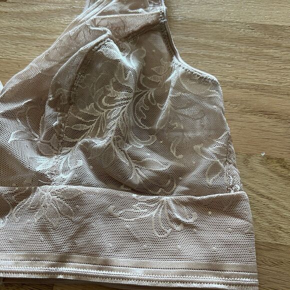 Wacoal Net Effect Bralette Style 810340 Size 34 Rose Dust Modest Support Sheer - Picture 6 of 11